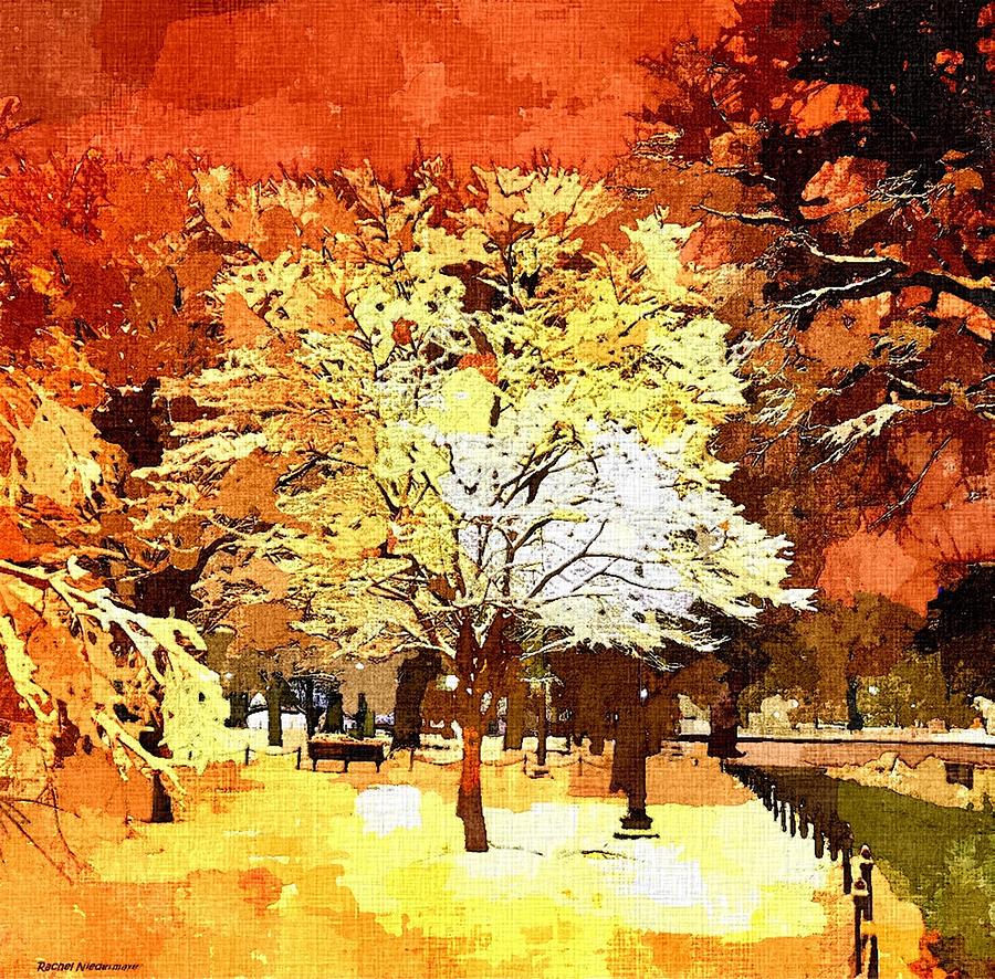 Tree Painting - Boston winter by Rachel Niedermayer