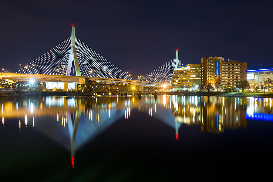 Boston Photograph - BOSTON Zakim Bridge Reflections by Shane Psaltis