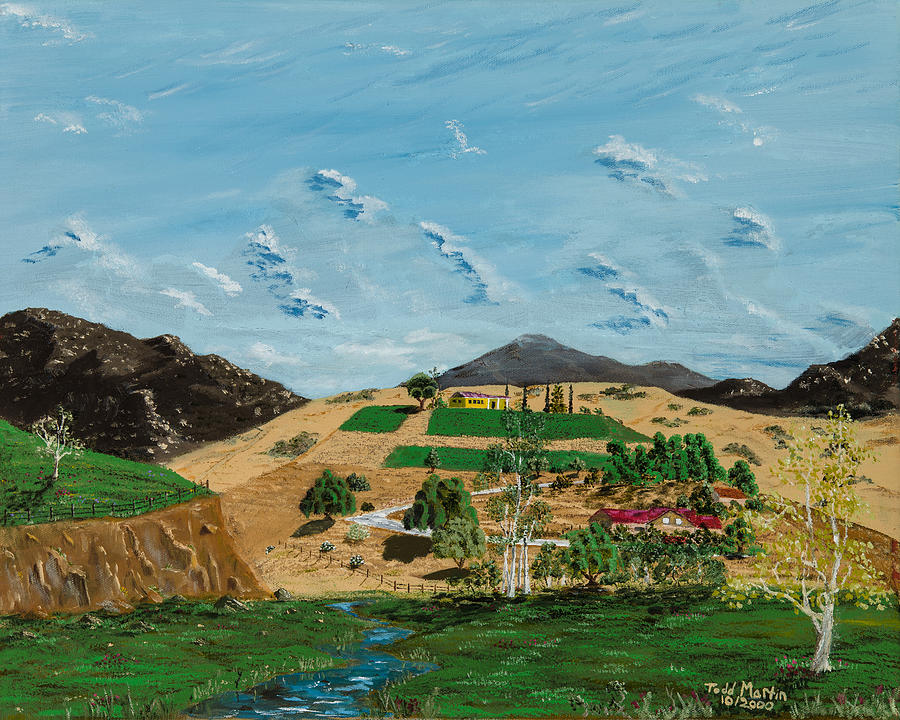 San Diego Painting - Hillside Home by Todd Martin