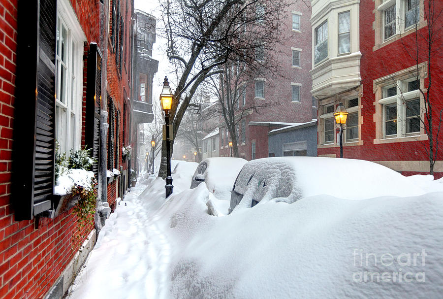 Photograph of Beacon Hill, Boston in Snow