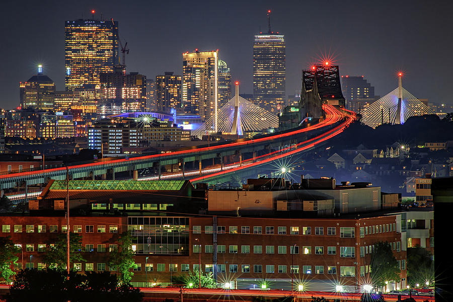 Bostons Skyline from Chelsea Photograph by Kristen Wilkinson