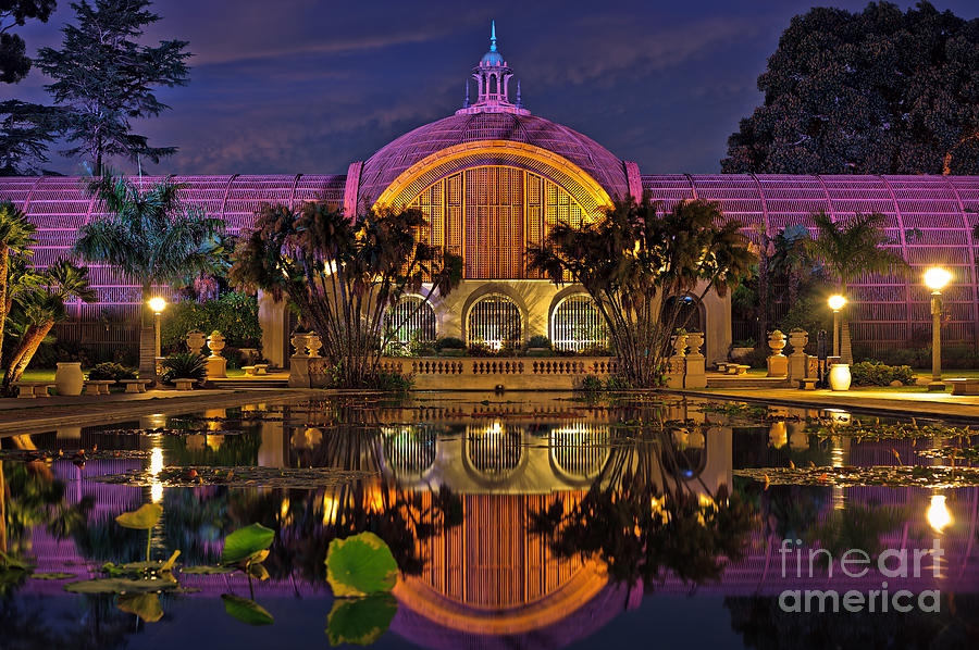Botanical Building at night in Balboa Park Photograph by Sam Antonio