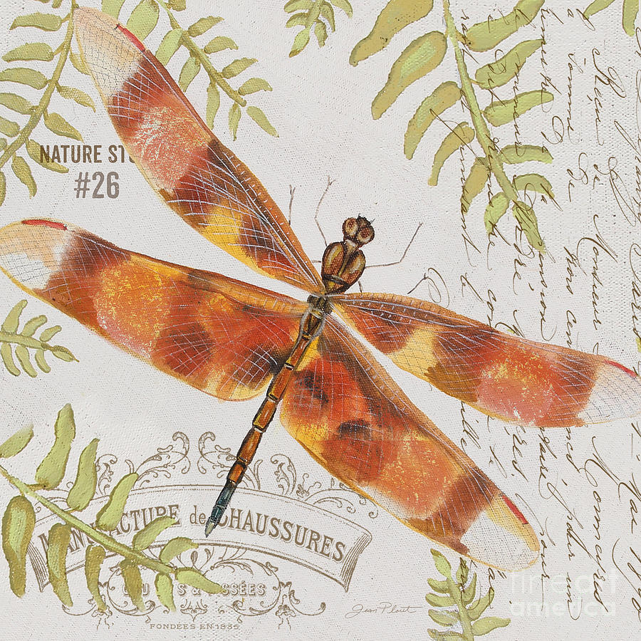 Botanical Dragonfly-JP3420 Painting by Jean Plout