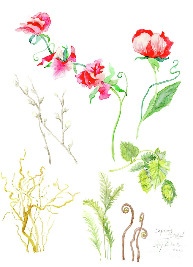 Botanical Nature - Spring Study 1 Painting by Audrey Jeanne Roberts