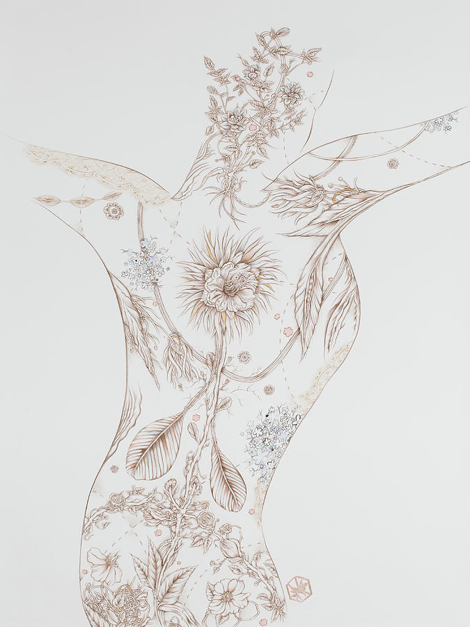 Botanicalia Claire Drawing by Karen Robey