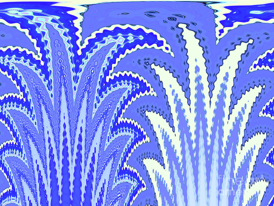 Botanicals In Blue Digital Art by Ann Johndro-Collins