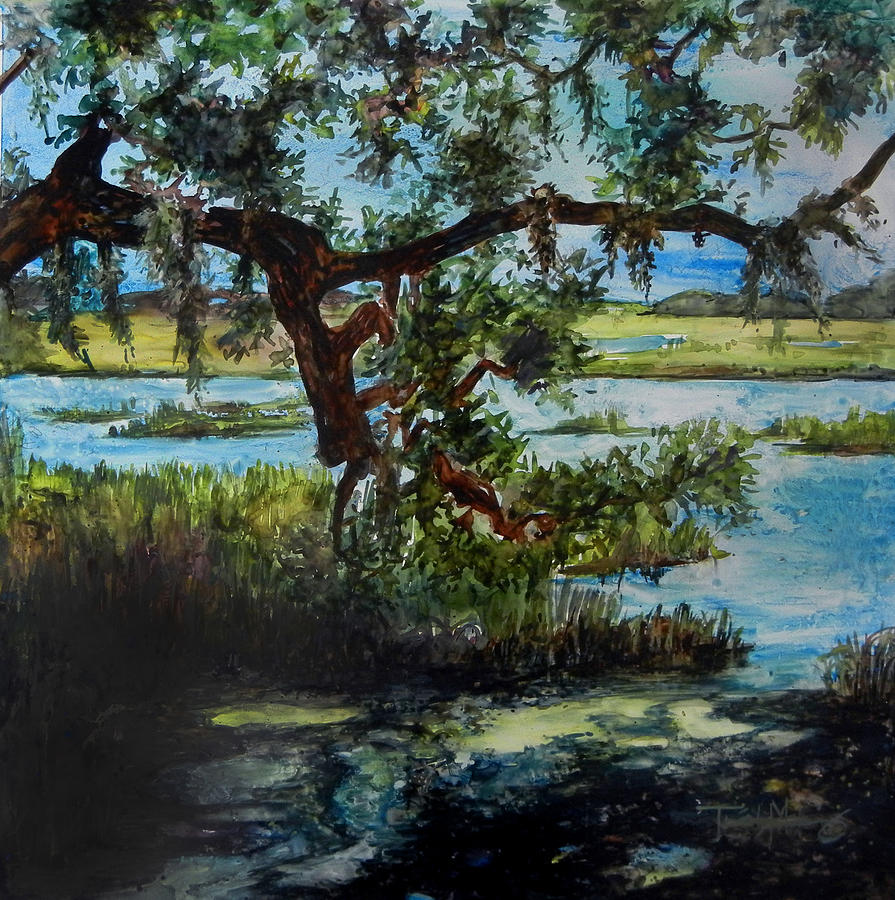 Landscape Painting - Botany Bay Summer Marsh by Trish McKinney