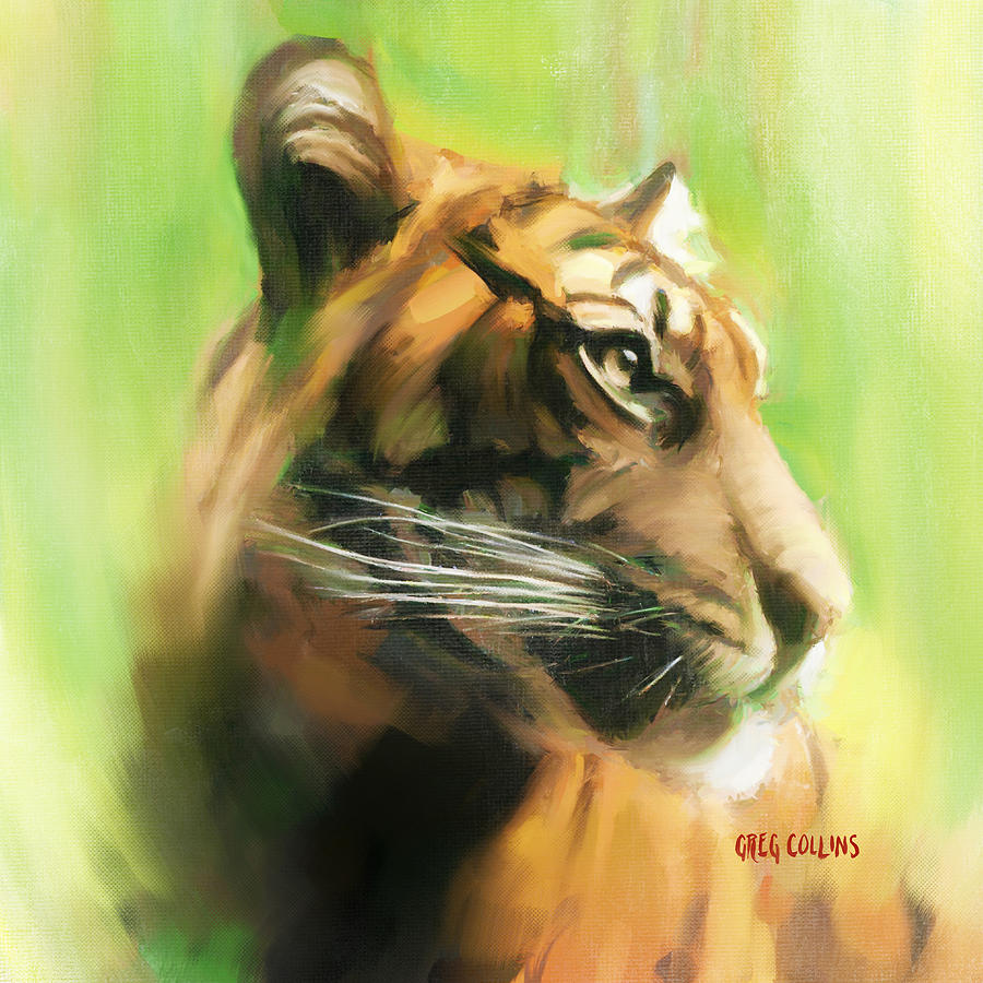 Tiger Painting - Bote Danjere by Greg Collins