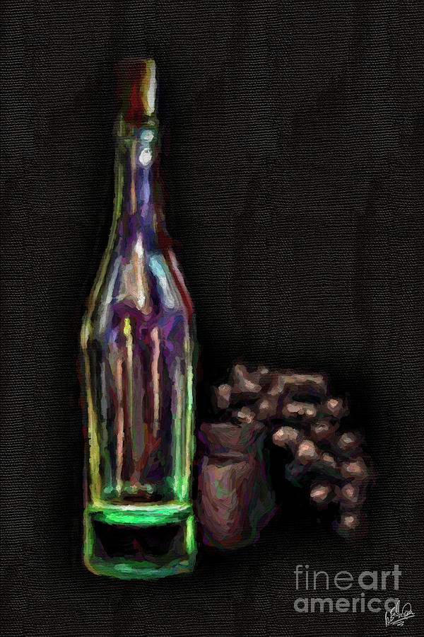 Bottle and Grapes Photograph by Walt Foegelle