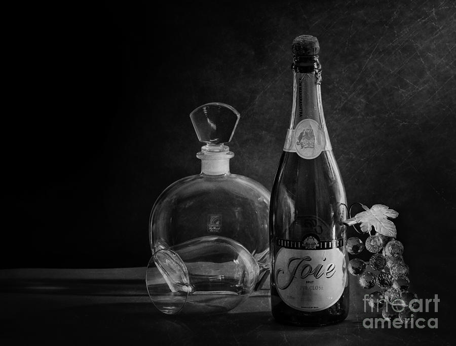 Bottle Black and White Photograph by Charuhas Images