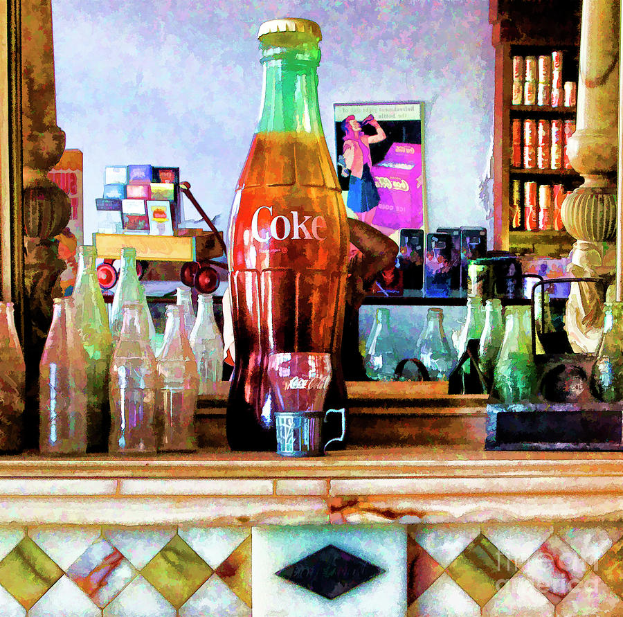 Bottle Display Asst Coca Cola Antique  Photograph by Chuck Kuhn