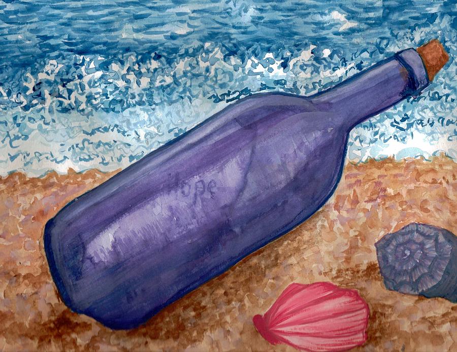 Bottle Painting - Bottle by Jeanette Lindblad