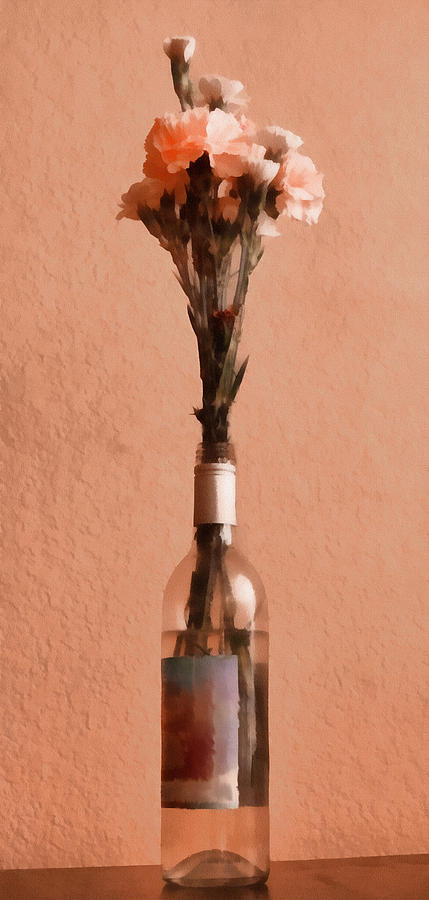 Bottle of Flowers Digital Art by Ernest Echols