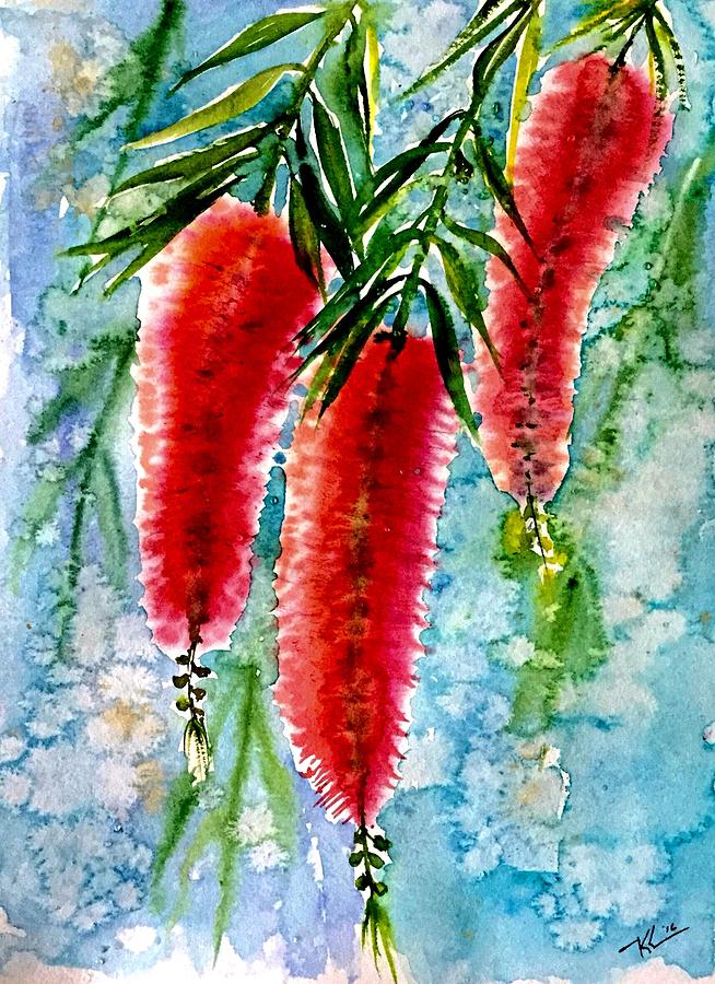Bottlebrush  tree Painting by Katerina Kovatcheva