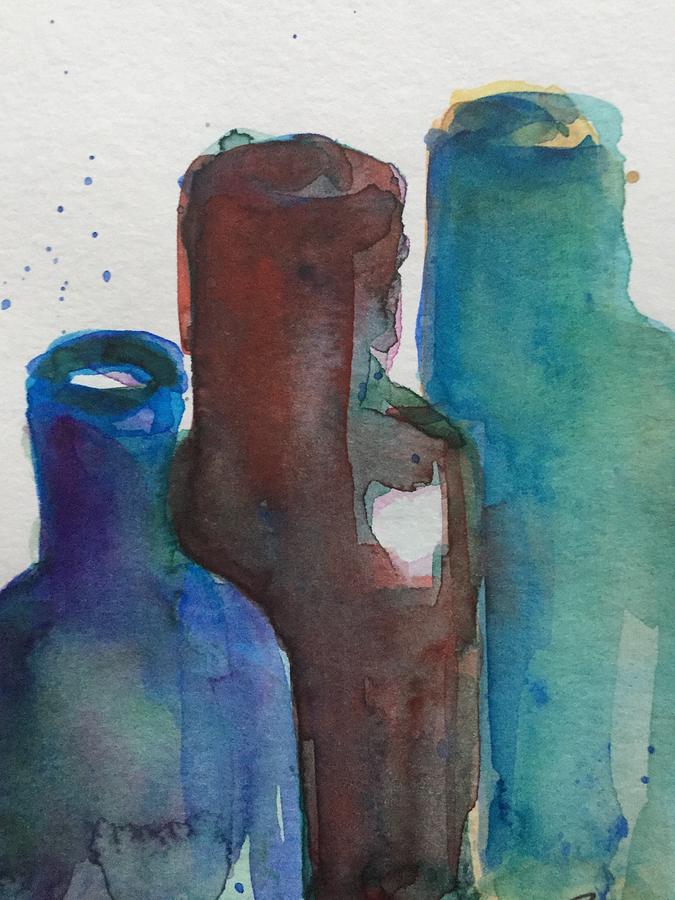 Bottles 3  Painting by Britta Zehm