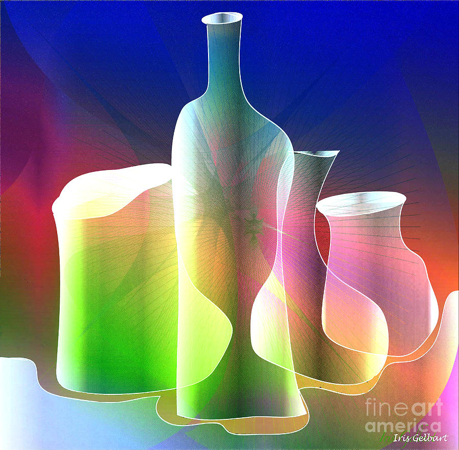 Bottles 6 Digital Art by Iris Gelbart