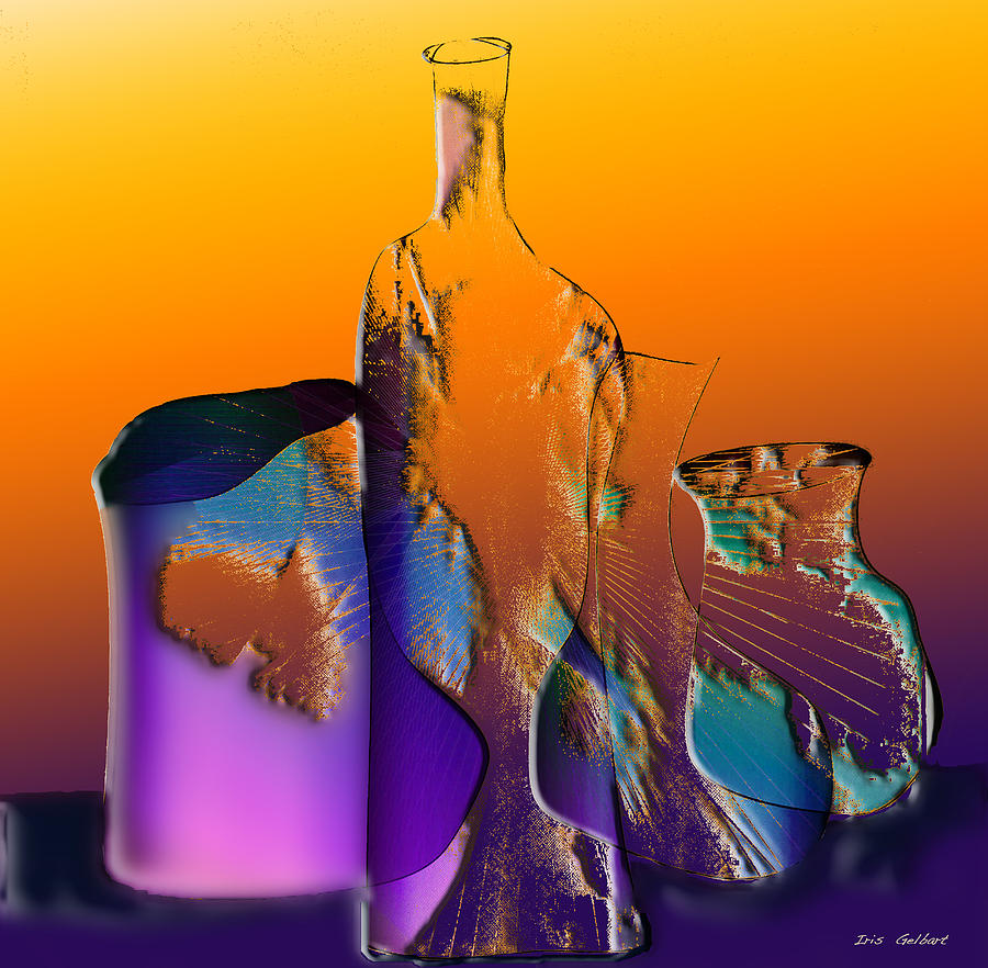 Bottles 9 Digital Art by Iris Gelbart