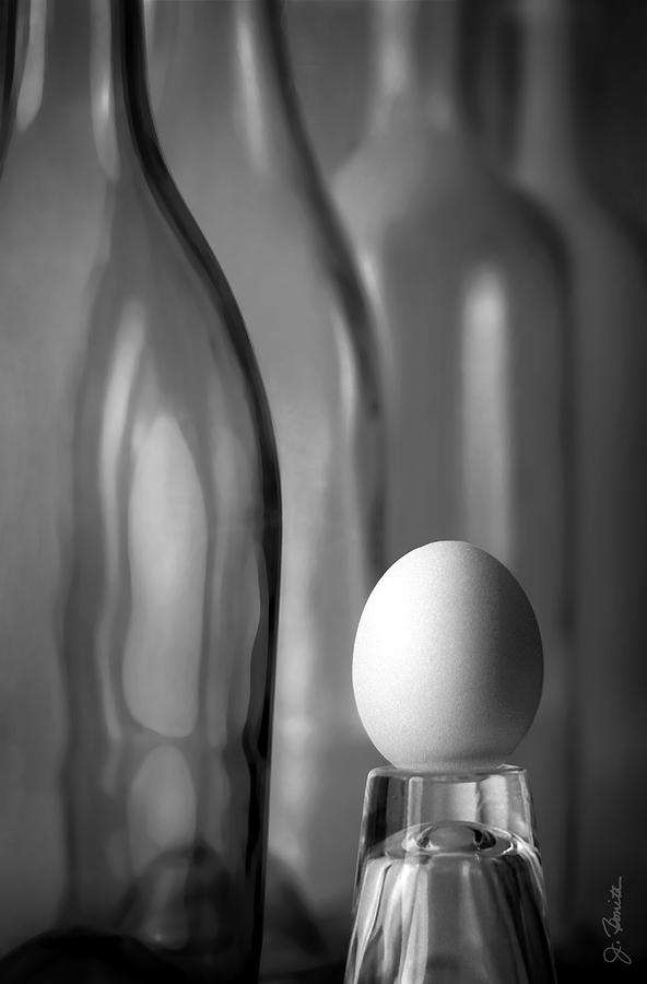 Bottles and Egg Photograph by Joe Bonita