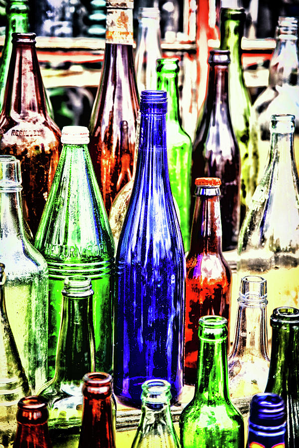 Bottles At The Market Photograph by Karol Livote