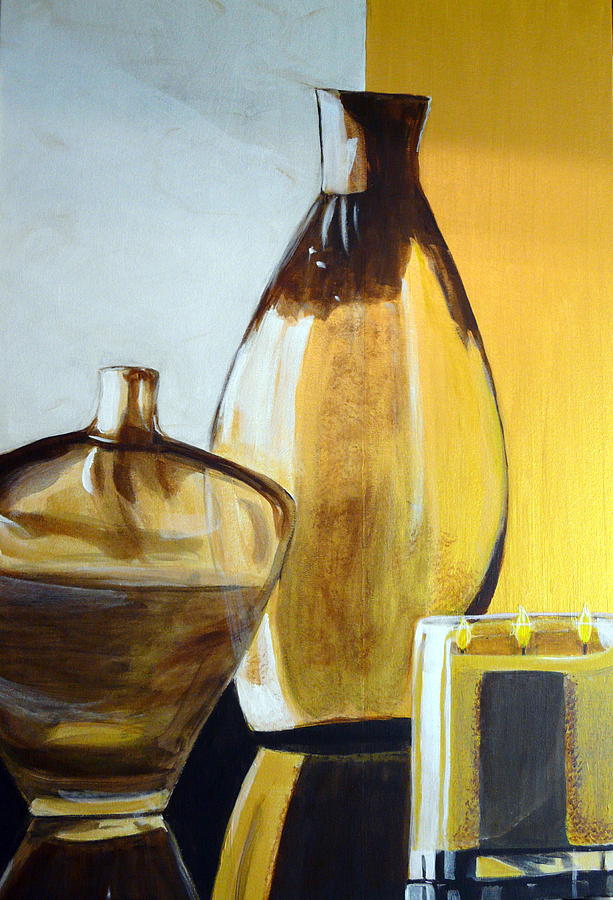 Bottles Painting by Cathy Jourdan - Fine Art America