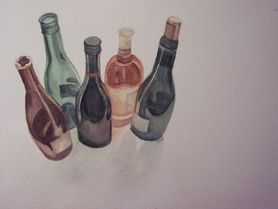 Wine Painting - Bottles by Laura Shoop Wine Painting - Bottles by Laura Shoop