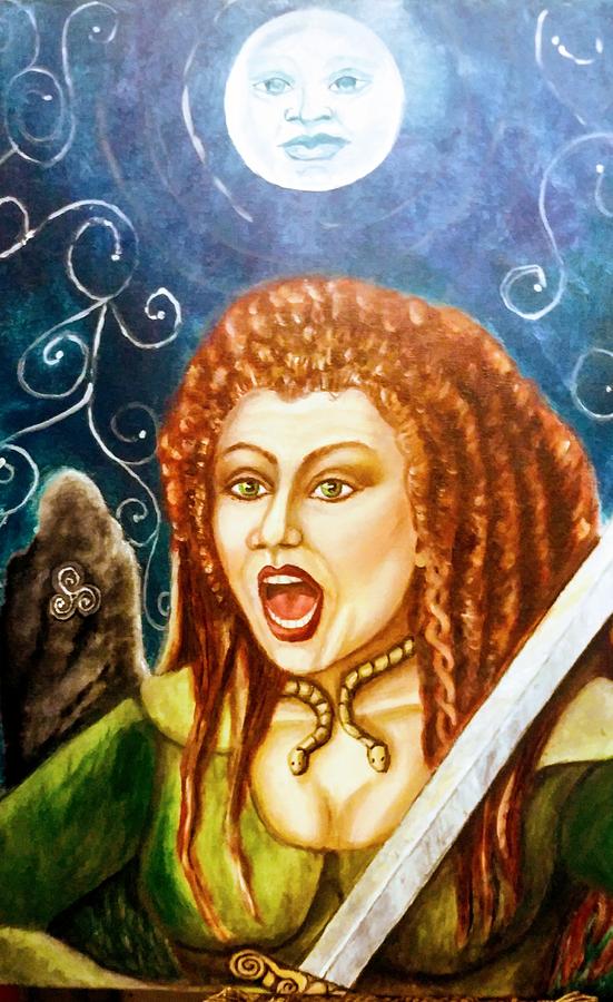 Boudicca Painting - Boudicca  Let not our Daughters be Forgotten by Janice T Keller-Kimball