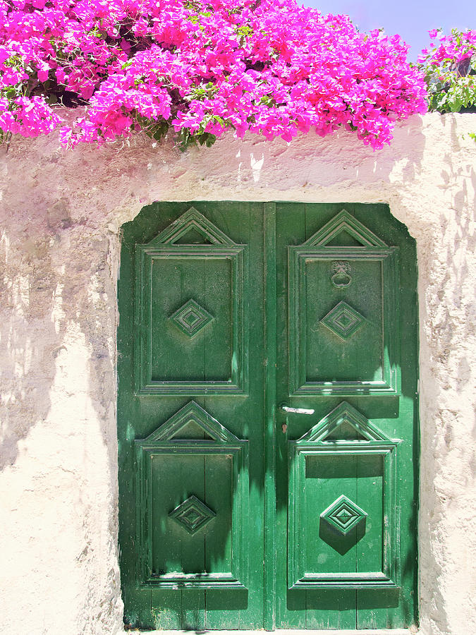 Bougainvillea and Green Door Photograph by Dominic Piperata