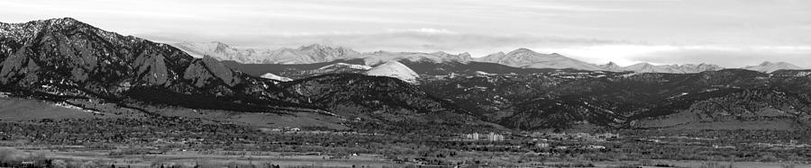 Boulder Colorado Black And White Panorama Photograph