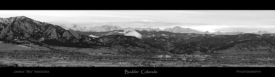 Boulder Colorado BW Panorama Photograph by James BO Insogna