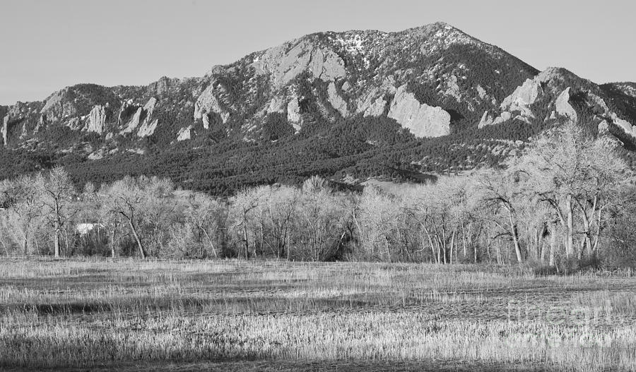 Boulder Colorado Flatiron View From Jay Rd BW Photograph by James BO Insogna