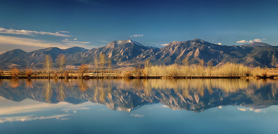 Boulder Colorado Rocky Mountains Flatirons Reflections Photograph
