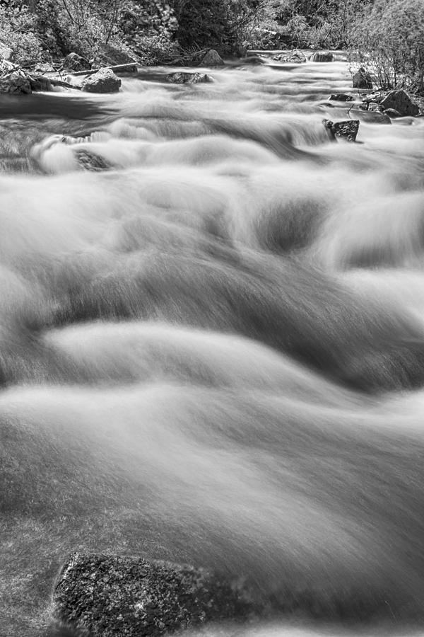 Boulder Creek In Black And White Photograph