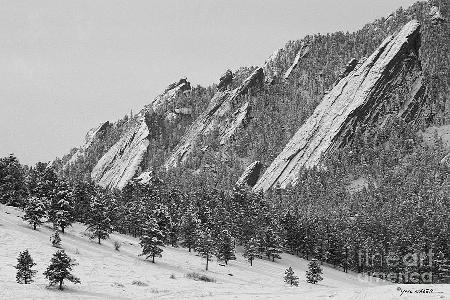 Boulder Flatirons in Winter Photograph by Marc Nader