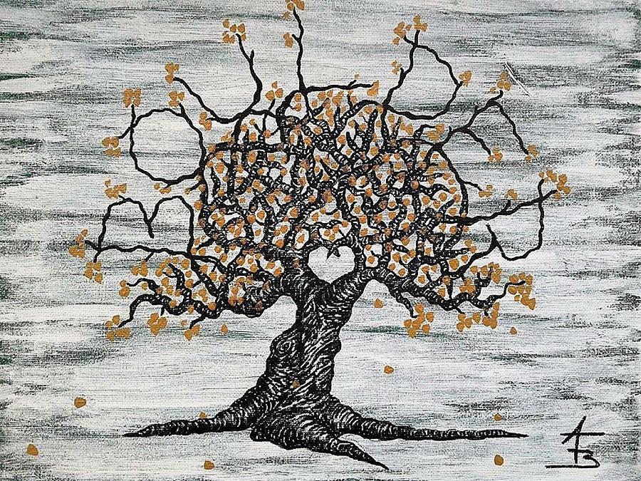 Boulder Love Tree Drawing by Aaron Bombalicki