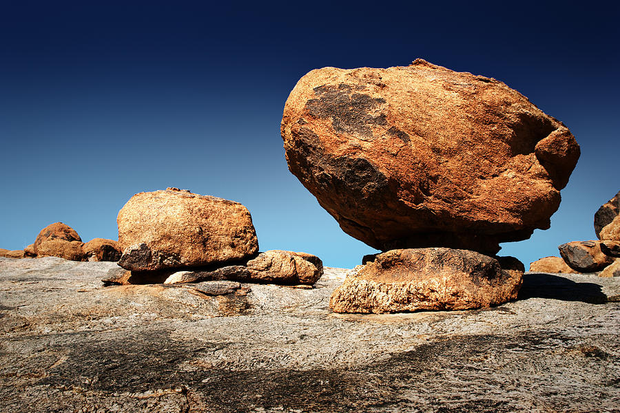 Landscape Photograph - Boulder on solid rock by Johan Swanepoel