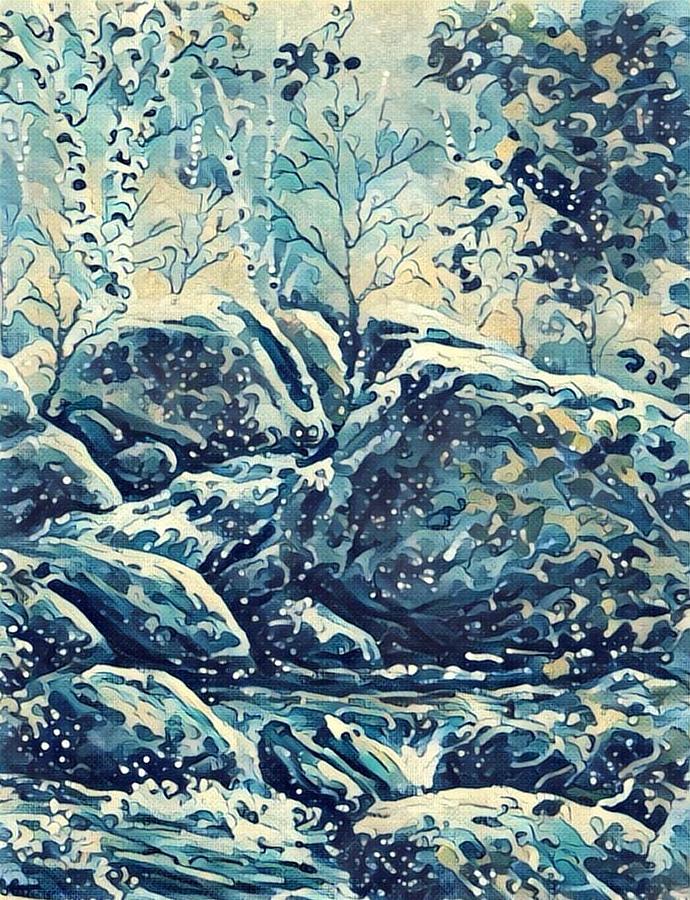 Boulder stream Painting by Megan Walsh