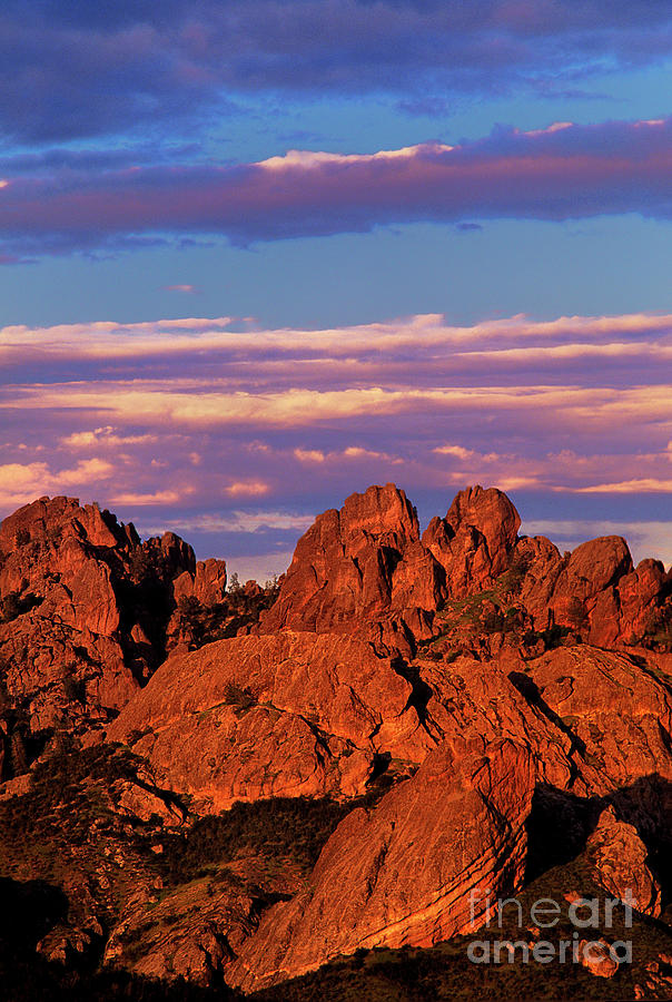 Boulders Sunset Light Pinnacles National Park Californ Photograph by Dave Welling