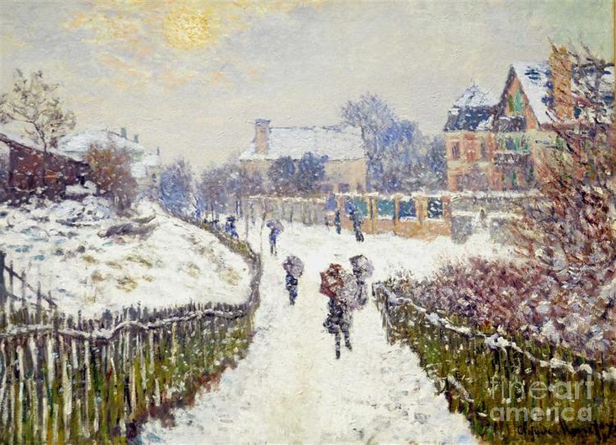 Boulevard Saint Denis Argenteuil in Winter by Monet Painting by Claude Monet