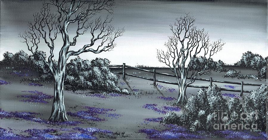 Boundry Fence. Painting by Kenneth Clarke