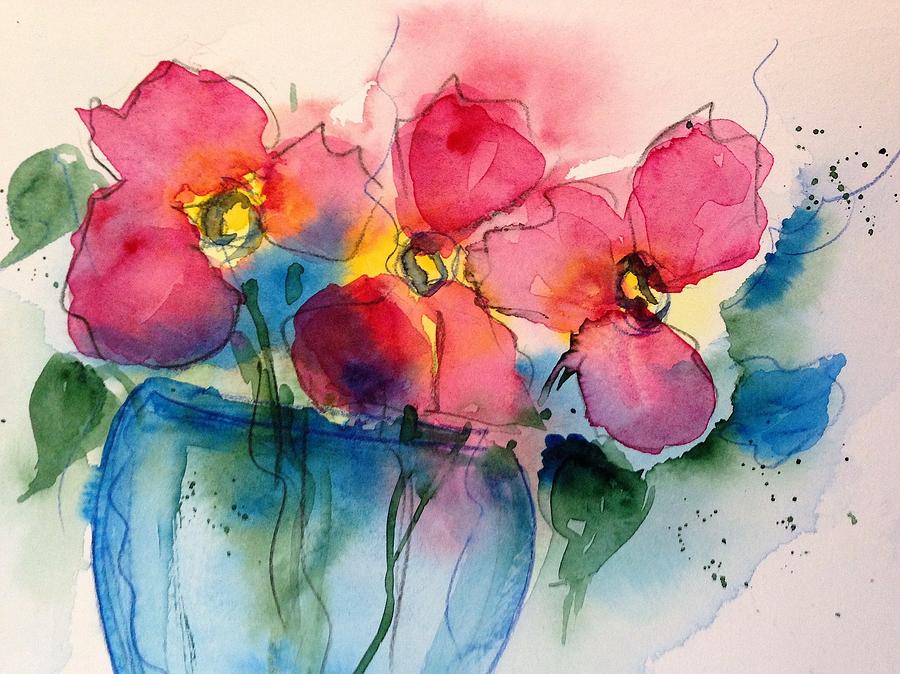 Watercolor Bouquet 3 Painting by Britta Zehm