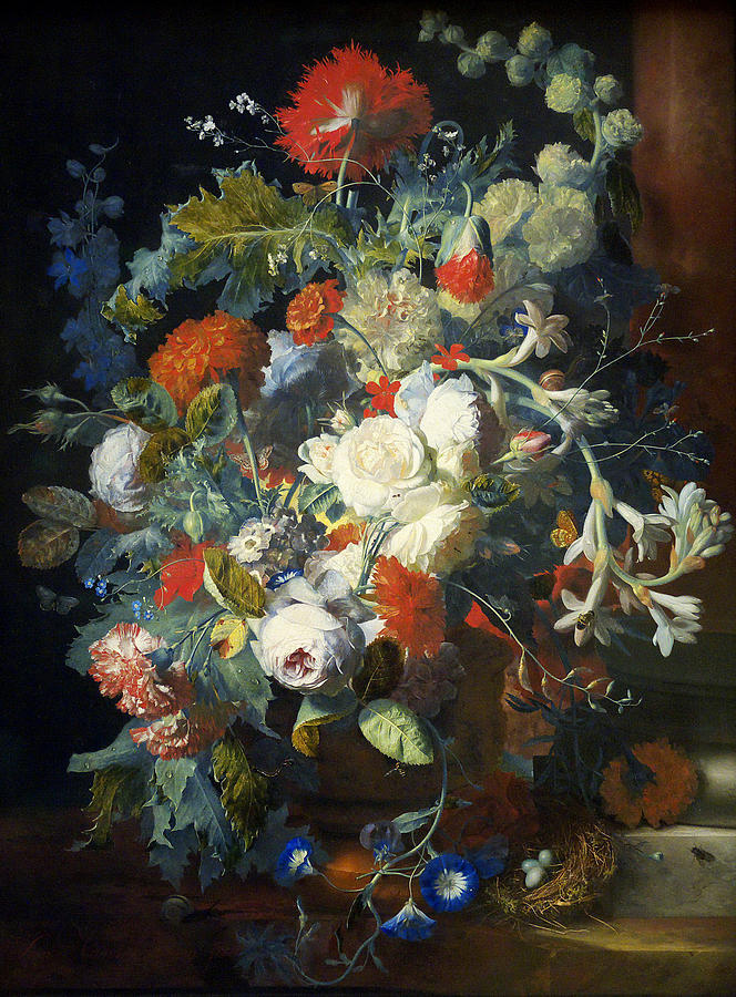 Bouquet at a column Painting by Jan van Huysum Bouquet at a column Painting by Jan van Huysum