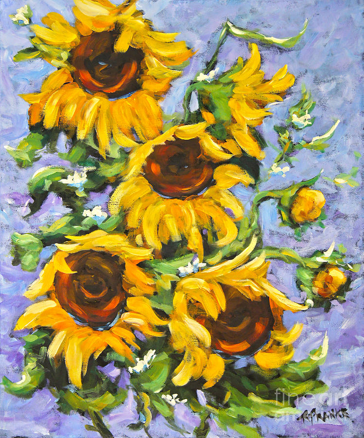 Nature Painting - Bouquet Del Sol Sunflowers by Richard T Pranke