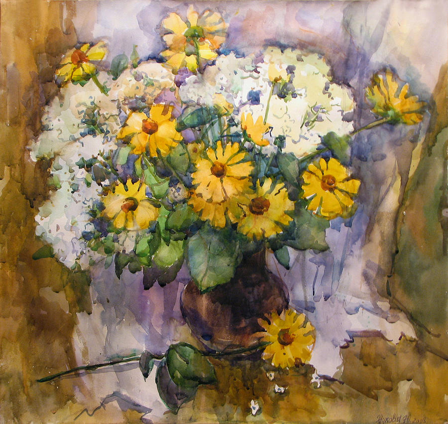 Bouquet From A Summer Garden Painting By Juliya Zhukova Pixels