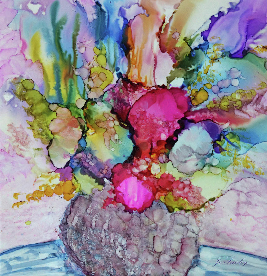 Bouquet in Pastel Painting by Jo Smoley