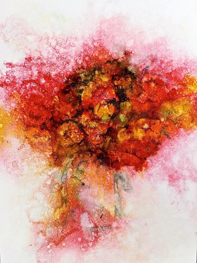 Bouquet in Red Painting by Carolyn Rosenberger