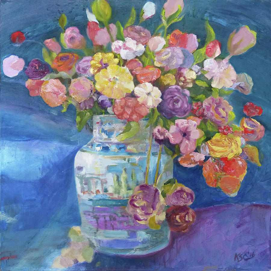 Bouquet Painting by Karen Coggeshall