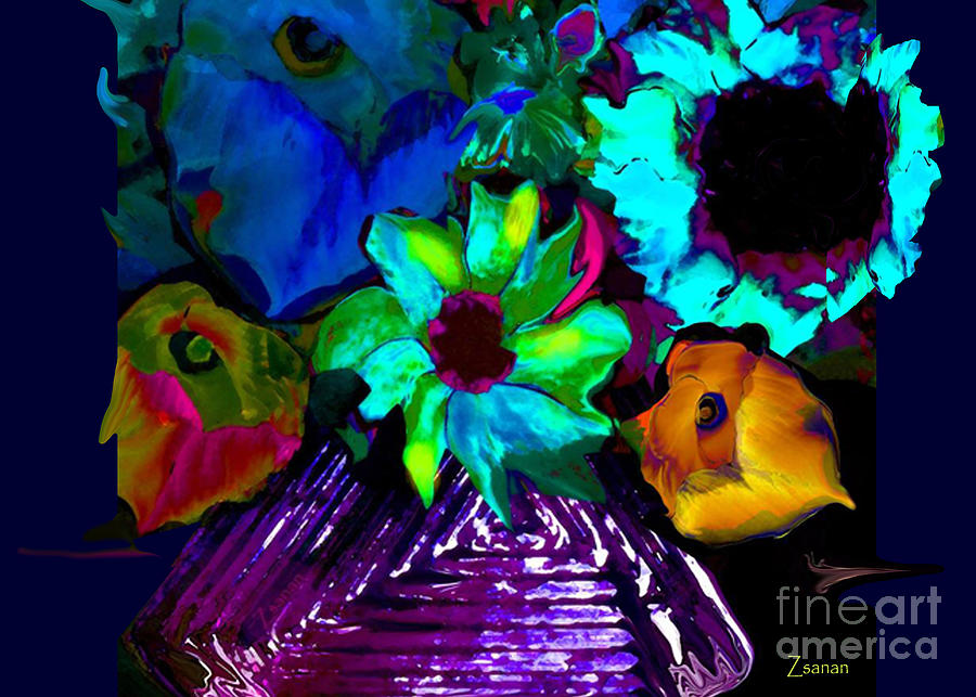 Flower Mixed Media - Bouquet in Fauve by Zsanan Studio