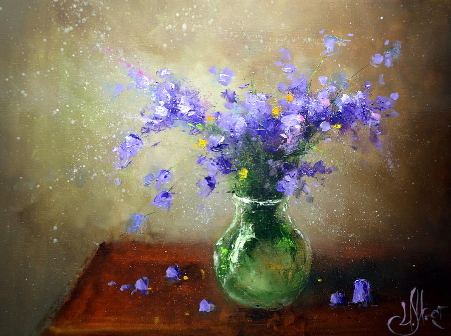 Bouquet of BlueBells Painting by Igor Medvedev