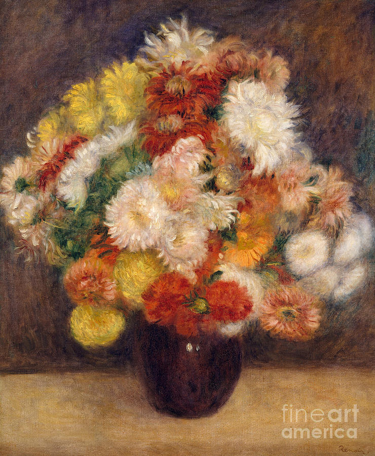 Bouquet of Chrysanthemums, 1881 Painting by Pierre Auguste Renoir