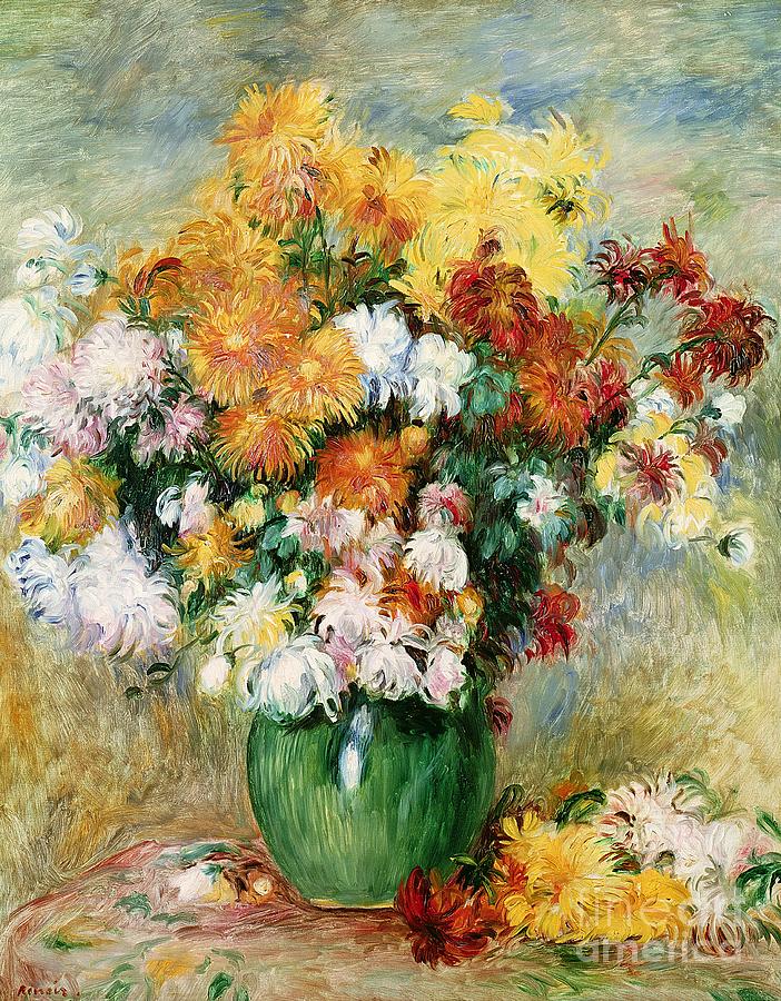 Bouquet of Chrysanthemums Painting by Pierre Auguste Renoir